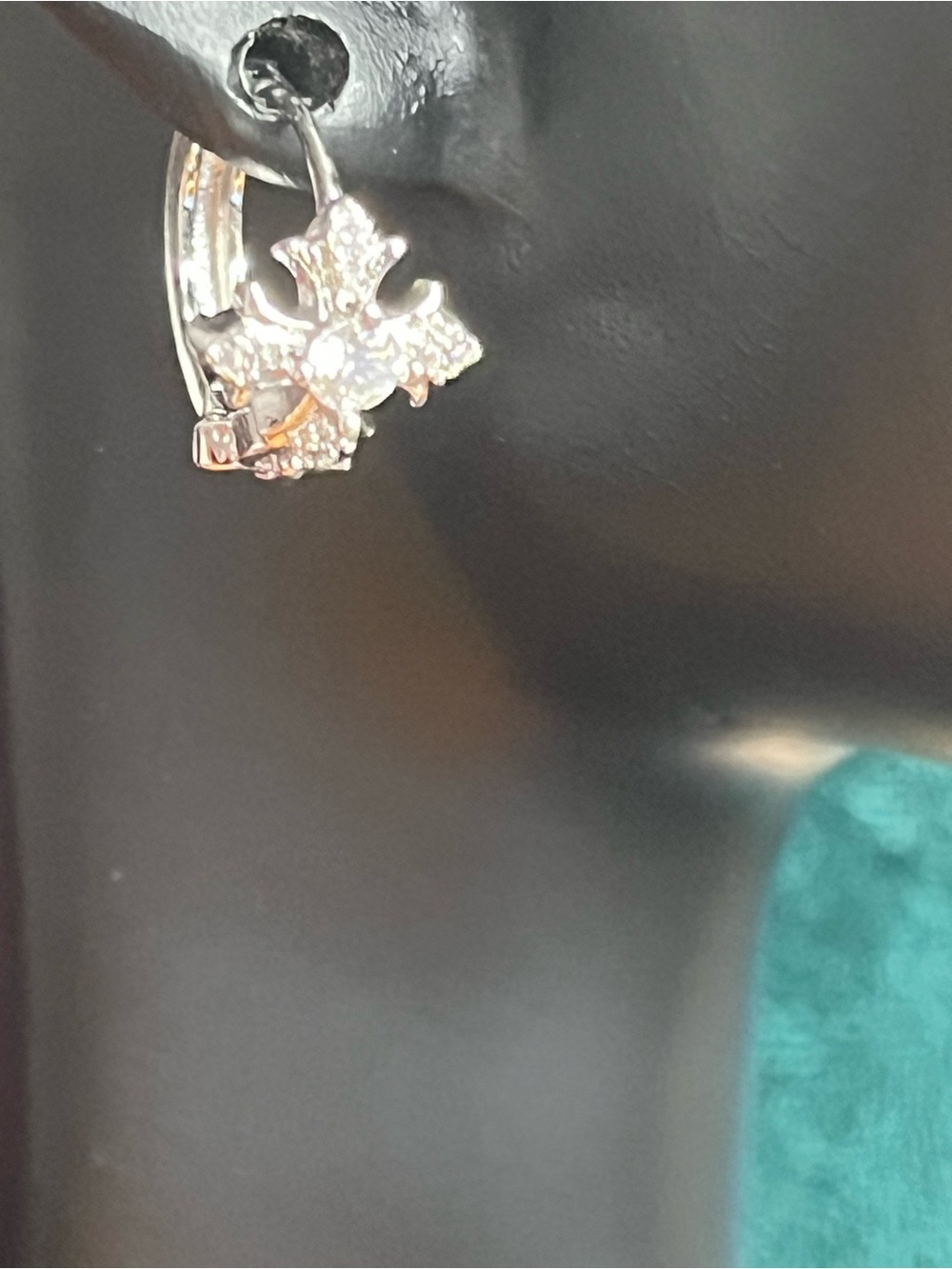 Rhodium Plated 0.20 CTW D Color Moissanite Cross Huggie Earrings ✨